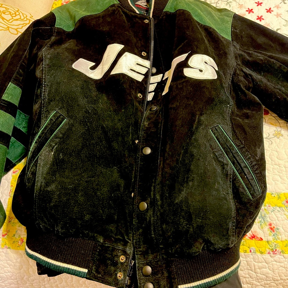 New York Jets leather coat